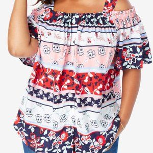 Printed Cold Shoulder Blouse 14/16